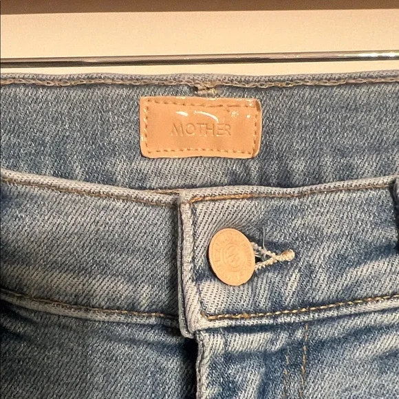 MOTHER Sky Blue Straight Leg Jeans - Picture 2 of 4